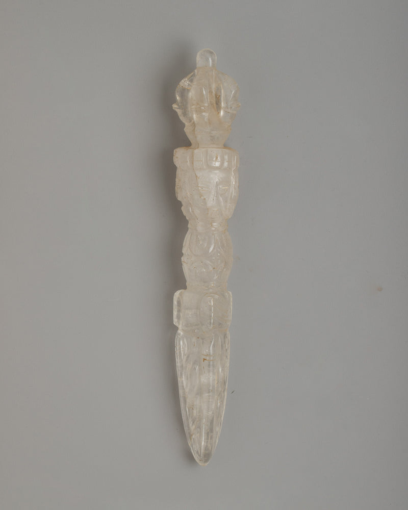 Ritual Crytal Dagger Phurba | Sacred Buddhist Tool for Transformation & Protection