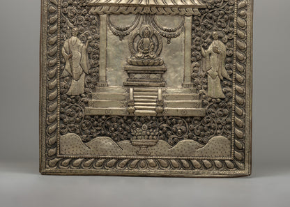 Hand-carved Amitabha Buddha Wall Hanging | Sacred Tibetan Buddhist Masterpiece