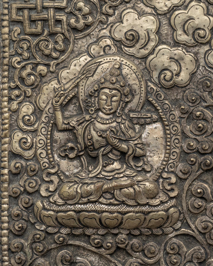 Hand-carved Amitabha Buddha Wall Hanging | Sacred Tibetan Buddhist Masterpiece