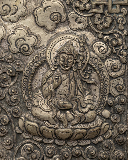 Hand-carved Amitabha Buddha Wall Hanging | Sacred Tibetan Buddhist Masterpiece