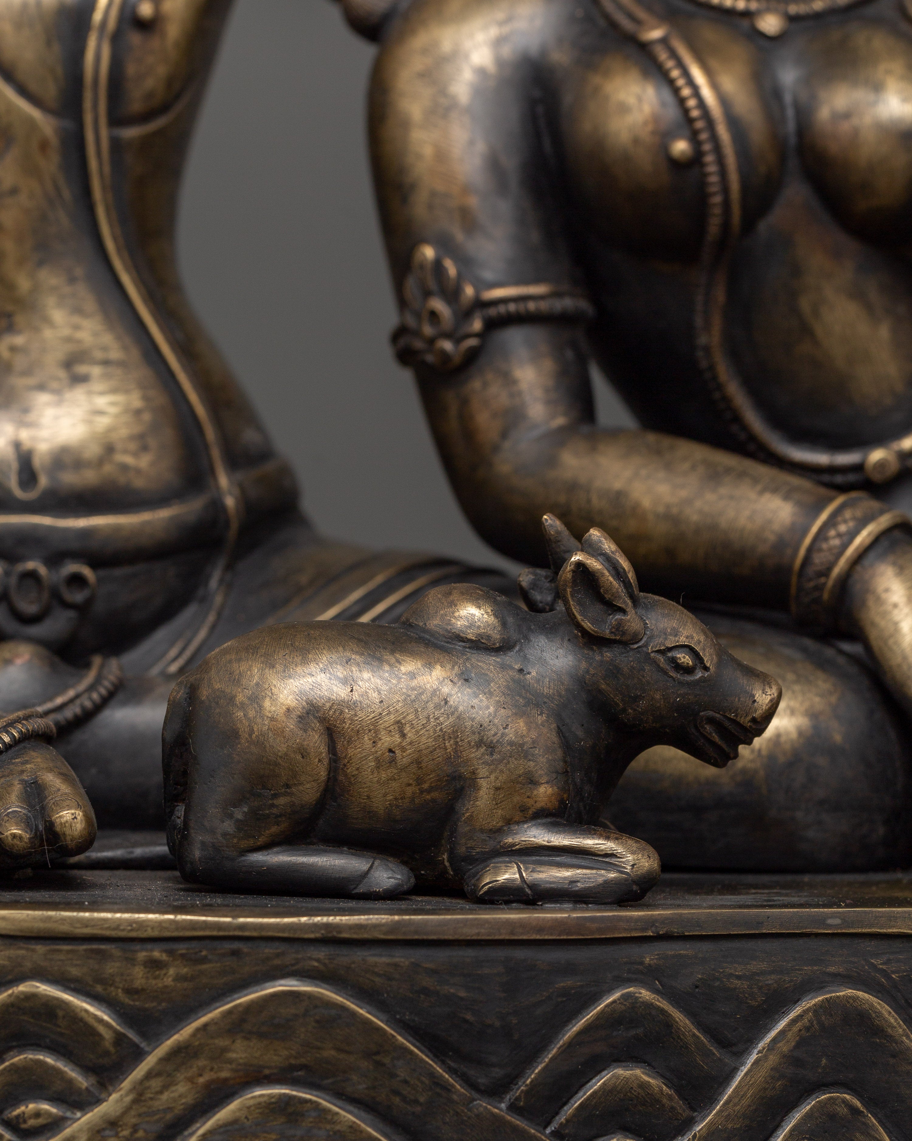 Shiva and Parvati Sculpture | Antique Finish Deity Craft