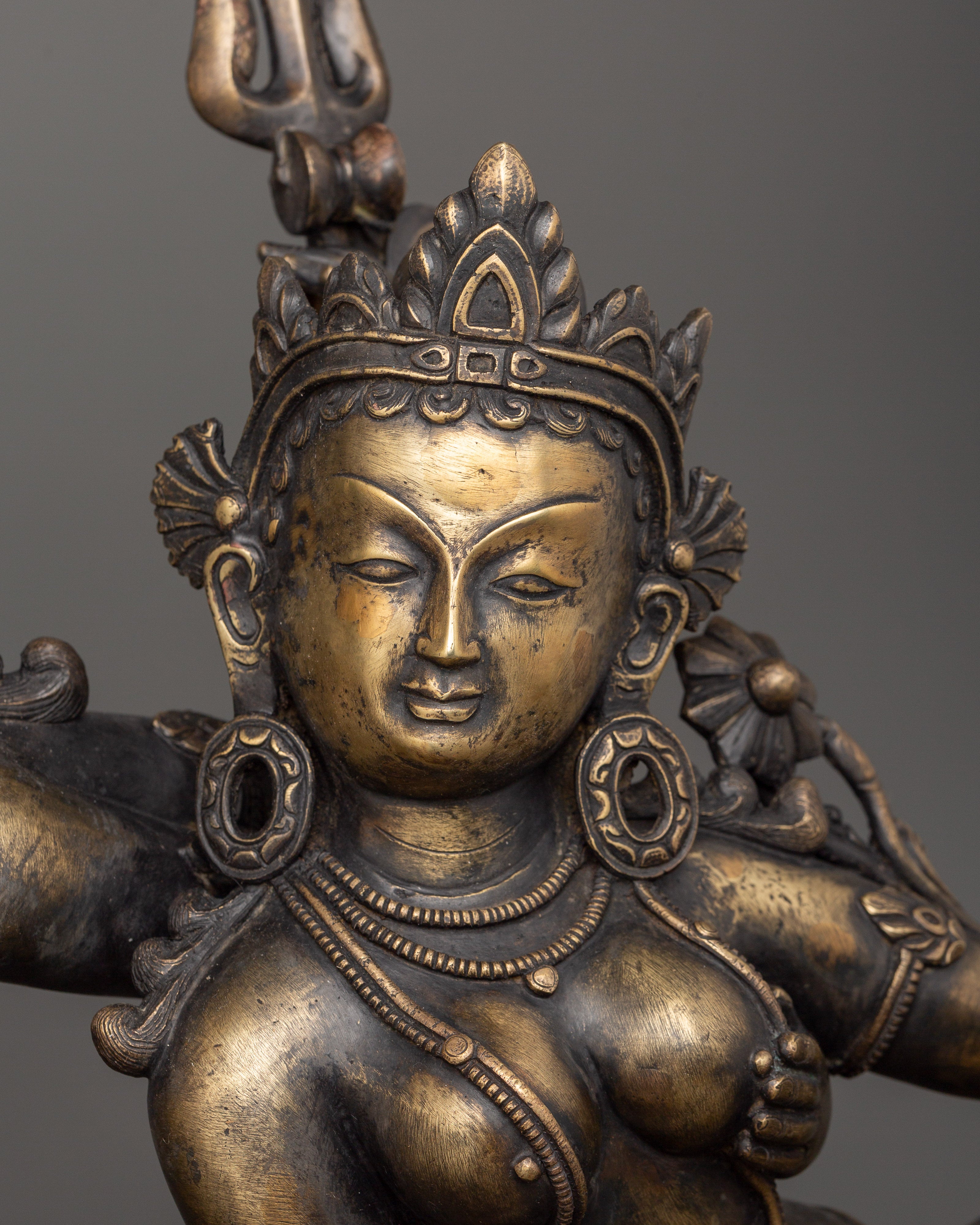 Shiva and Parvati Sculpture | Antique Finish Deity Craft
