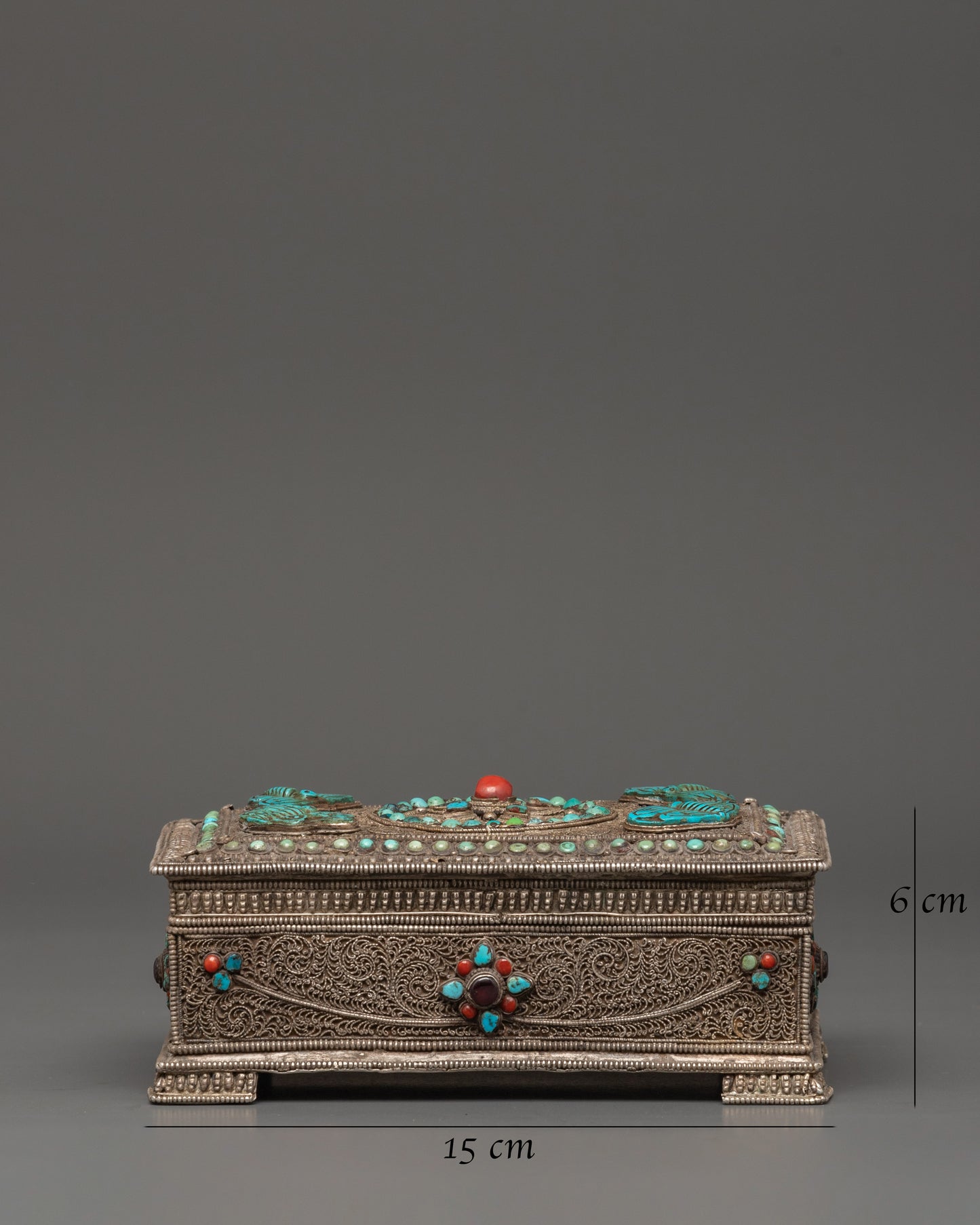 Handcrafted Decorative Silver Treasure Box | Symbol of Prosperity