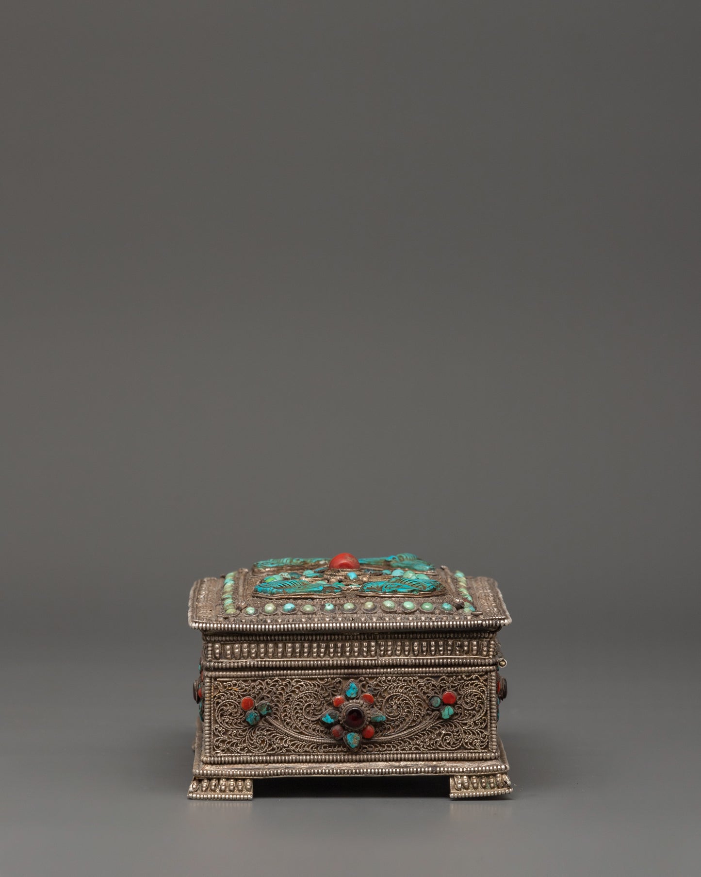 Handcrafted Decorative Silver Treasure Box | Symbol of Prosperity