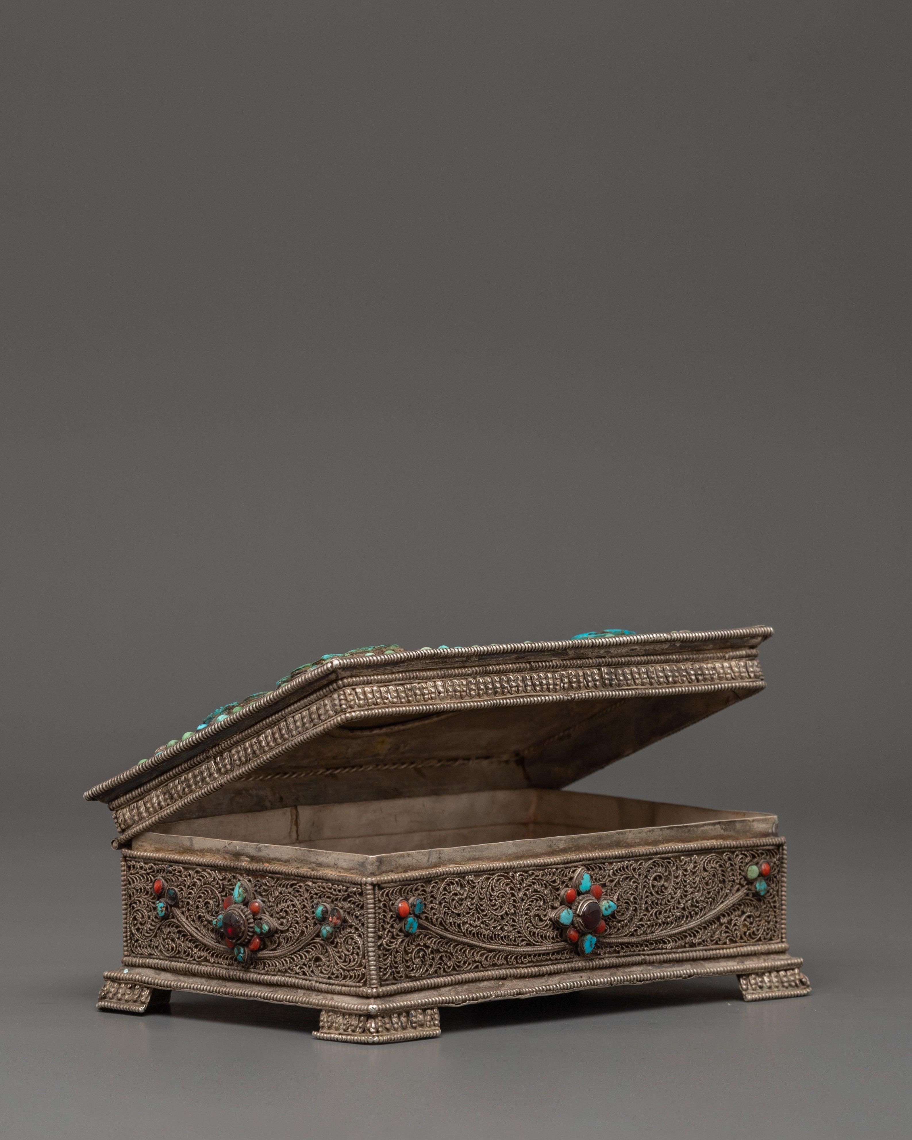 Handcrafted Decorative Silver Treasure Box | Symbol of Prosperity