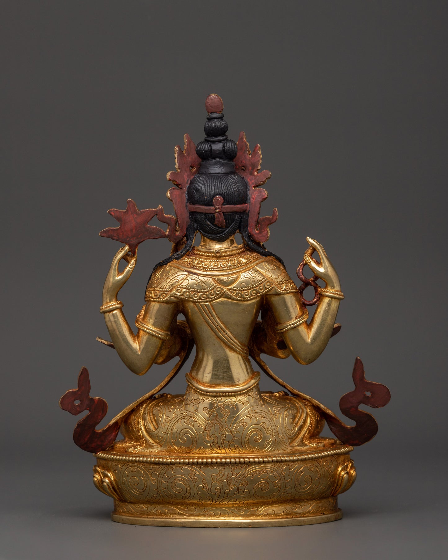 Sacred Gold-Plated Chenresig Statue | Bodhisattva of Compassion