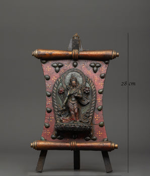 Handcrafted Green Tara Wall Art | Spiritual Home Decor for Altar