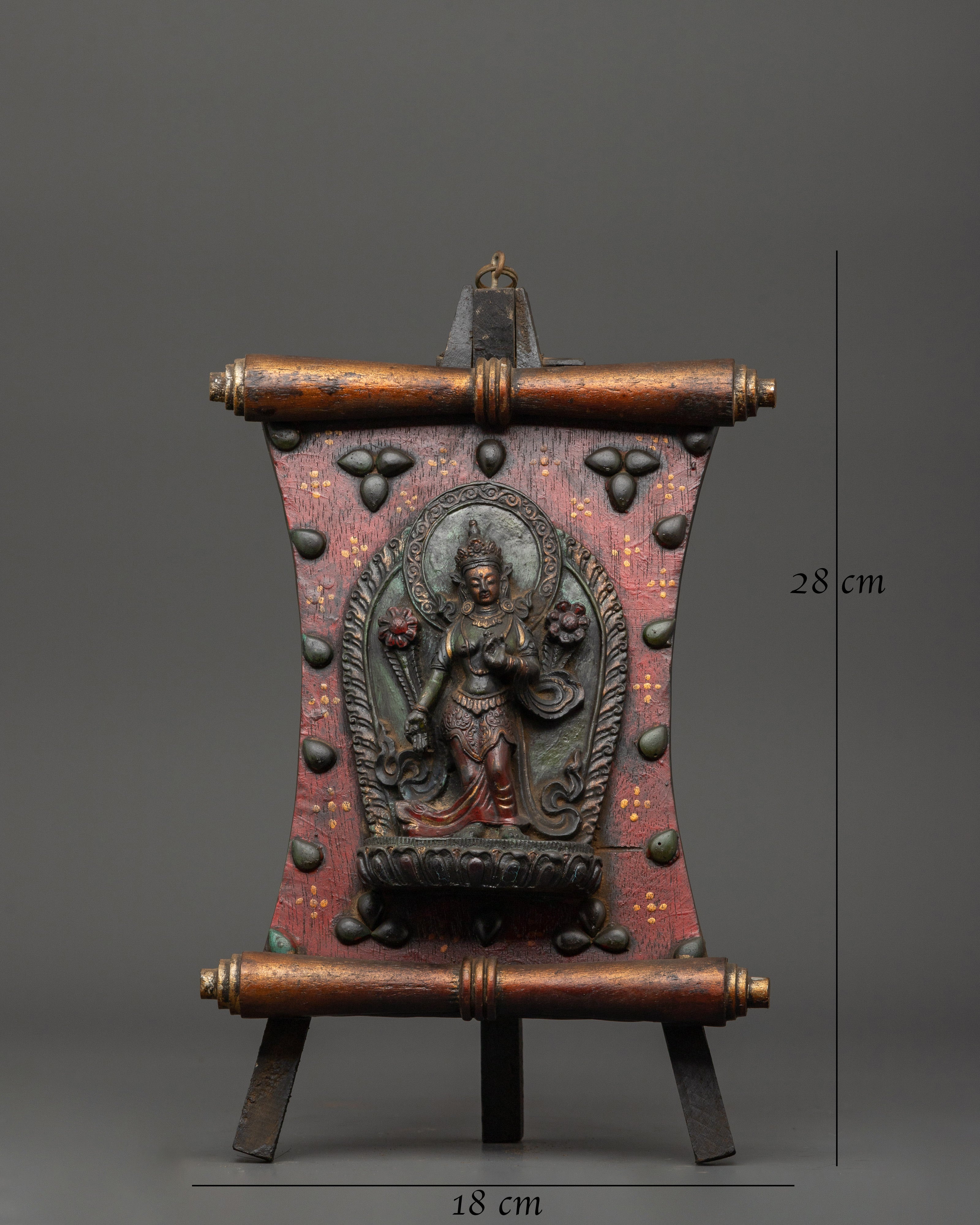Handcrafted Green Tara Wall Art | Spiritual Home Decor for Altar