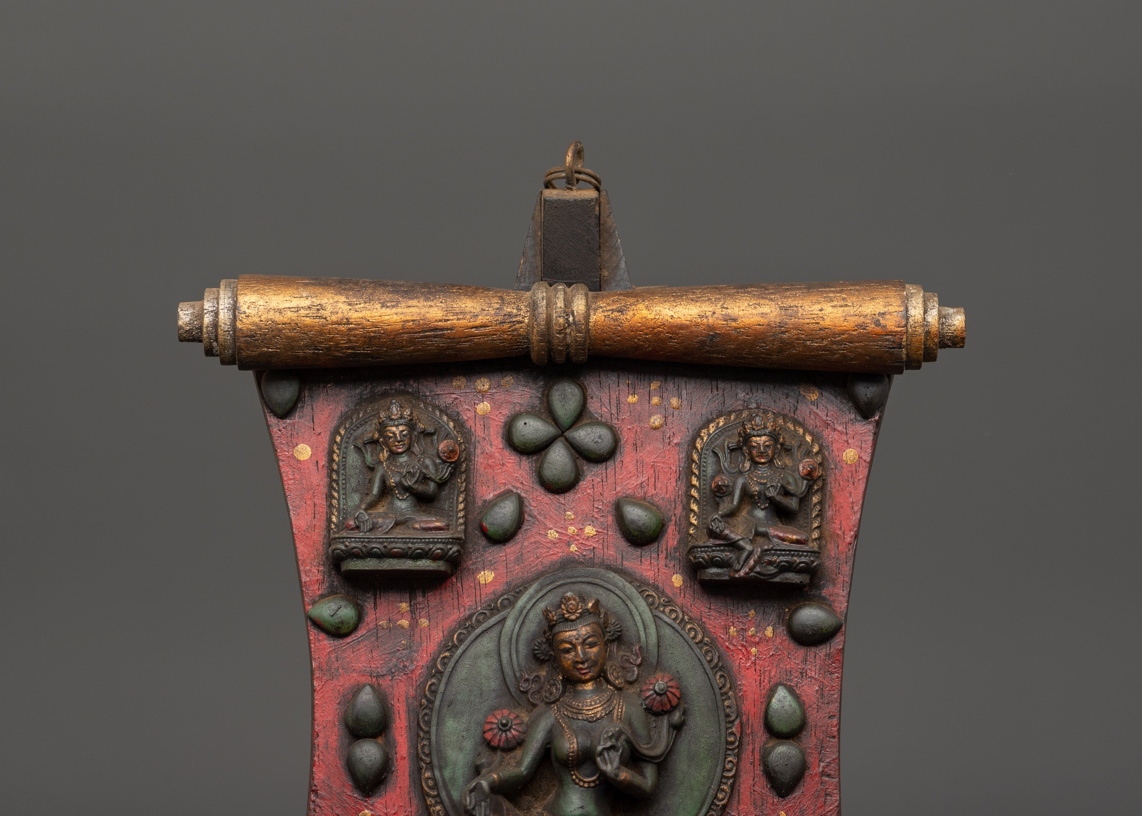 Green Tara Wall Hanging Decor | Handcrafted Tibetan Wood Art