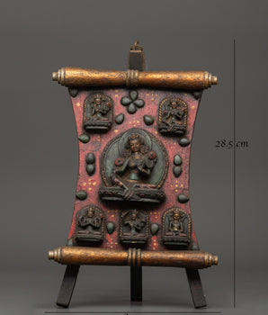 Green Tara Wall Hanging Decor | Handcrafted Tibetan Wood Art