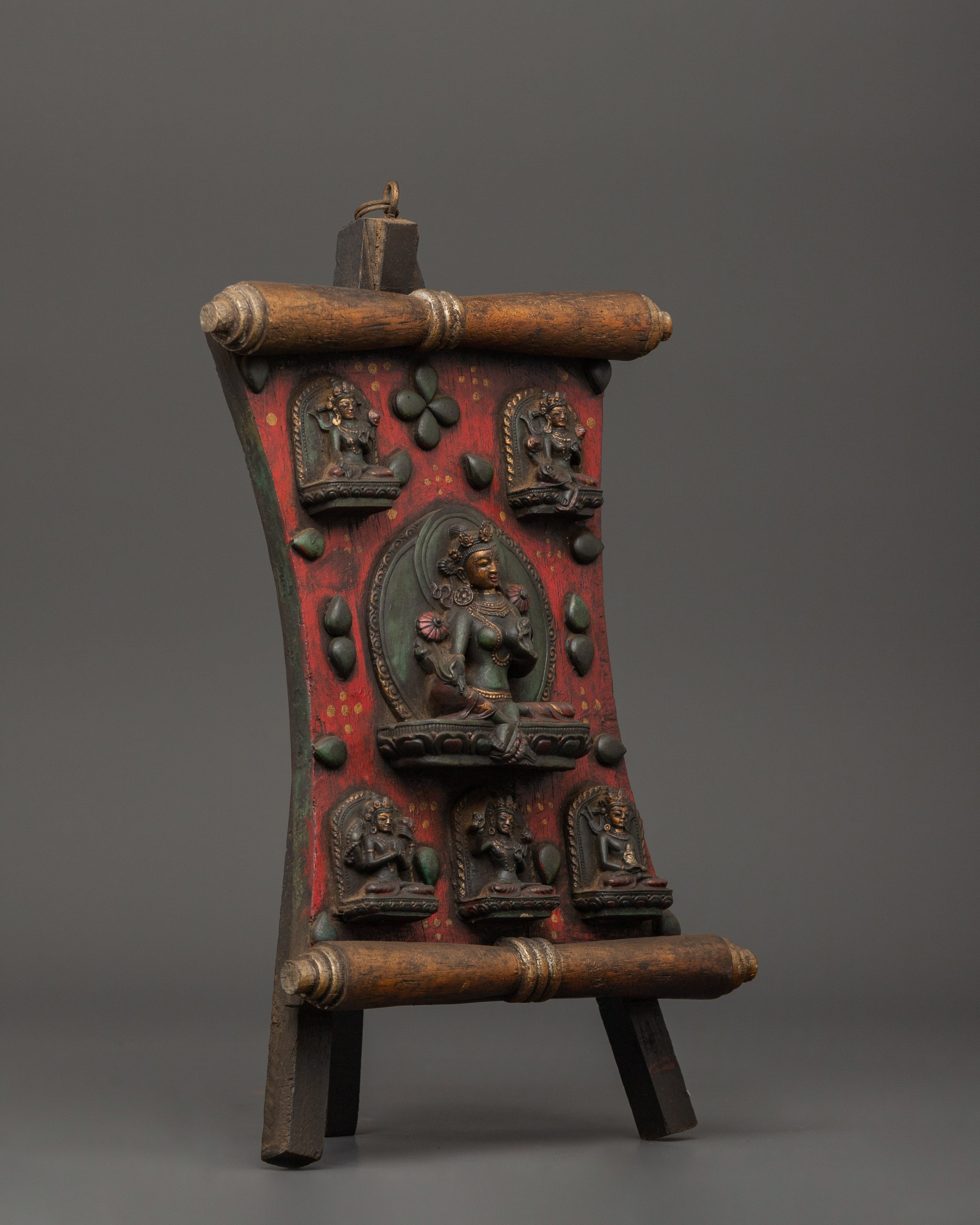 Green Tara Wall Hanging Decor | Handcrafted Tibetan Wood Art