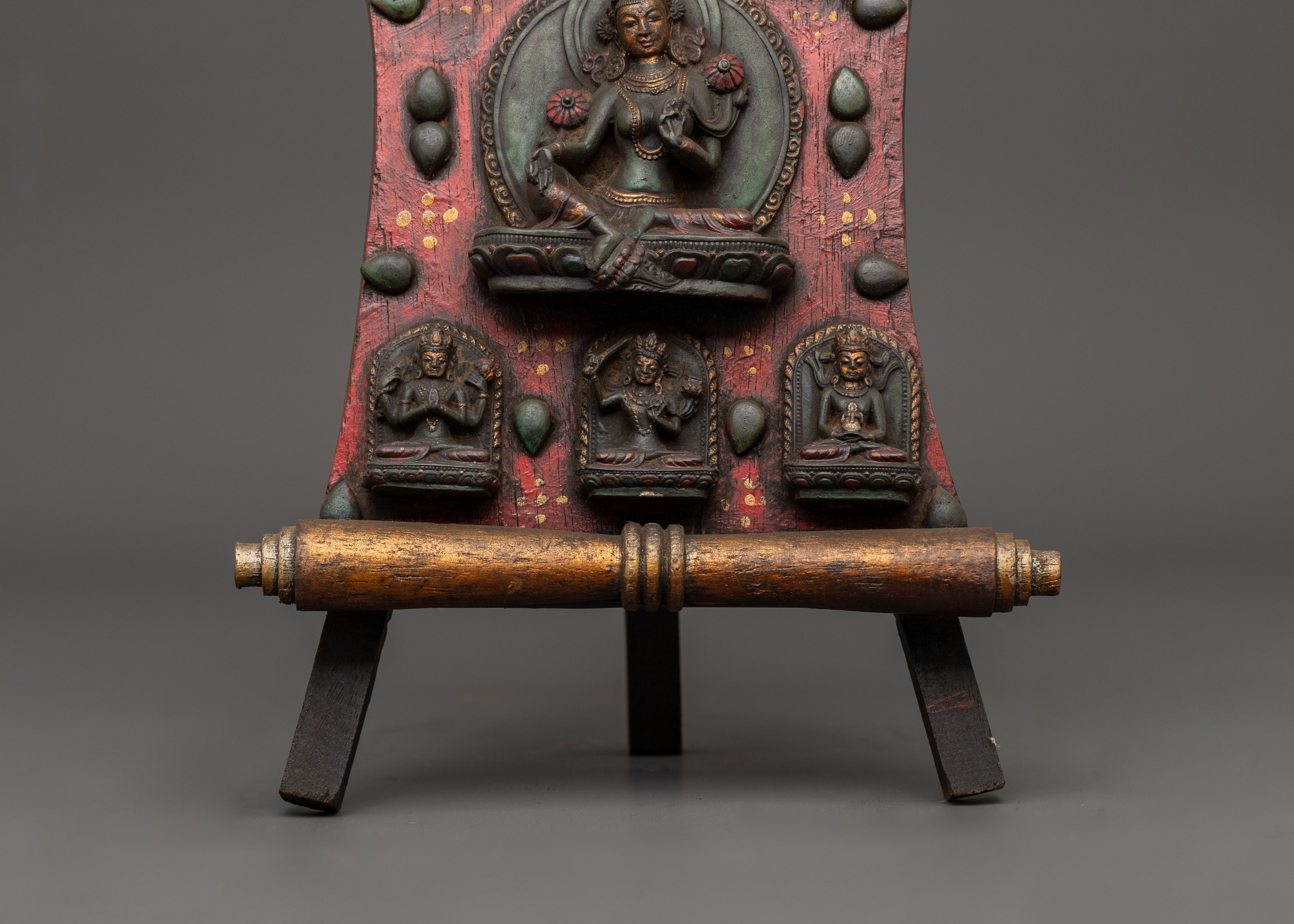 Green Tara Wall Hanging Decor | Handcrafted Tibetan Wood Art