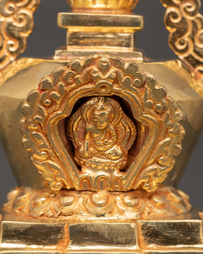 Full Gold Tibetan Stupa |  Sacred Buddhist Shrine