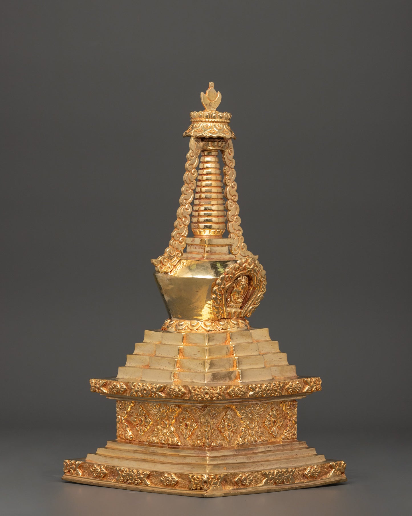 Full Gold Tibetan Stupa |  Sacred Buddhist Shrine