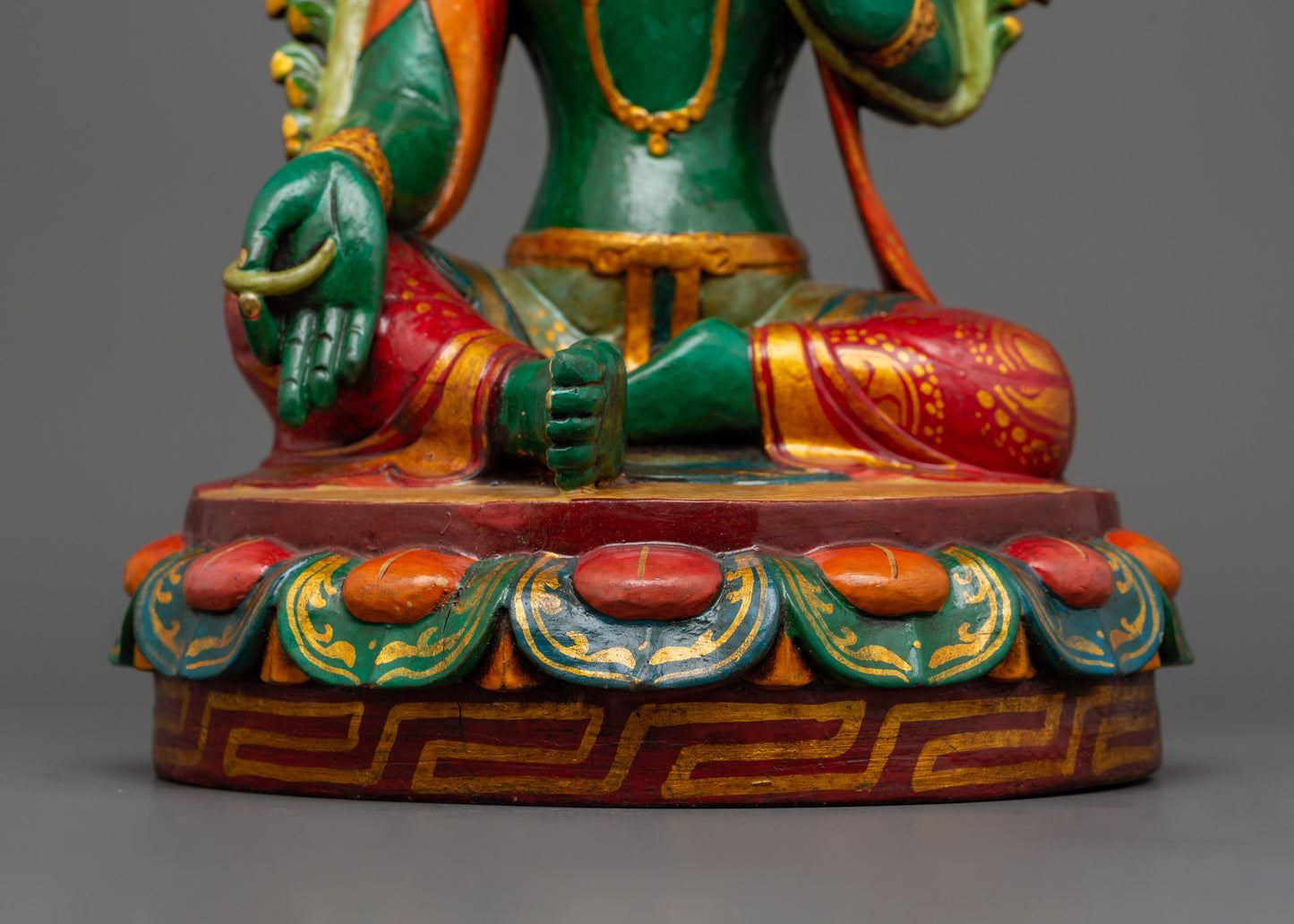 Buddhist Goddess Green Tara Statue | Sacred Tibetan Spiritual Decor