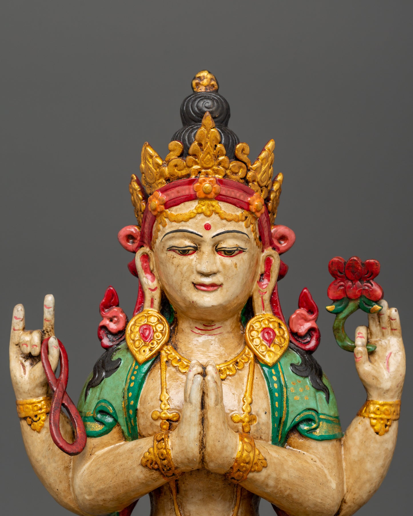 Handmade Tibetan Chenrezig Statue | Bodhisattva of Compassion