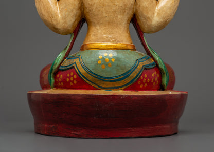 Handmade Tibetan Chenrezig Statue | Bodhisattva of Compassion