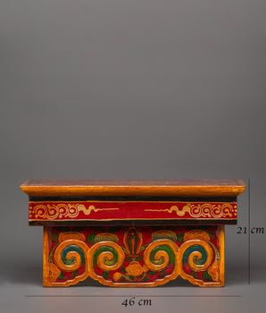 Hand-carved Table Buddhist Folding Table | Wooden Ritual Altar Table