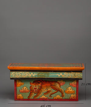 Hand-carved Folding Buddhist Table | Sacred Spiritual Decor