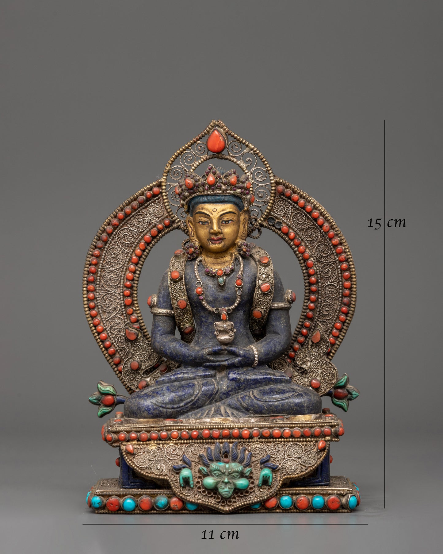 Amitayus Seated in Throne Figure | A Symbol of Longevity