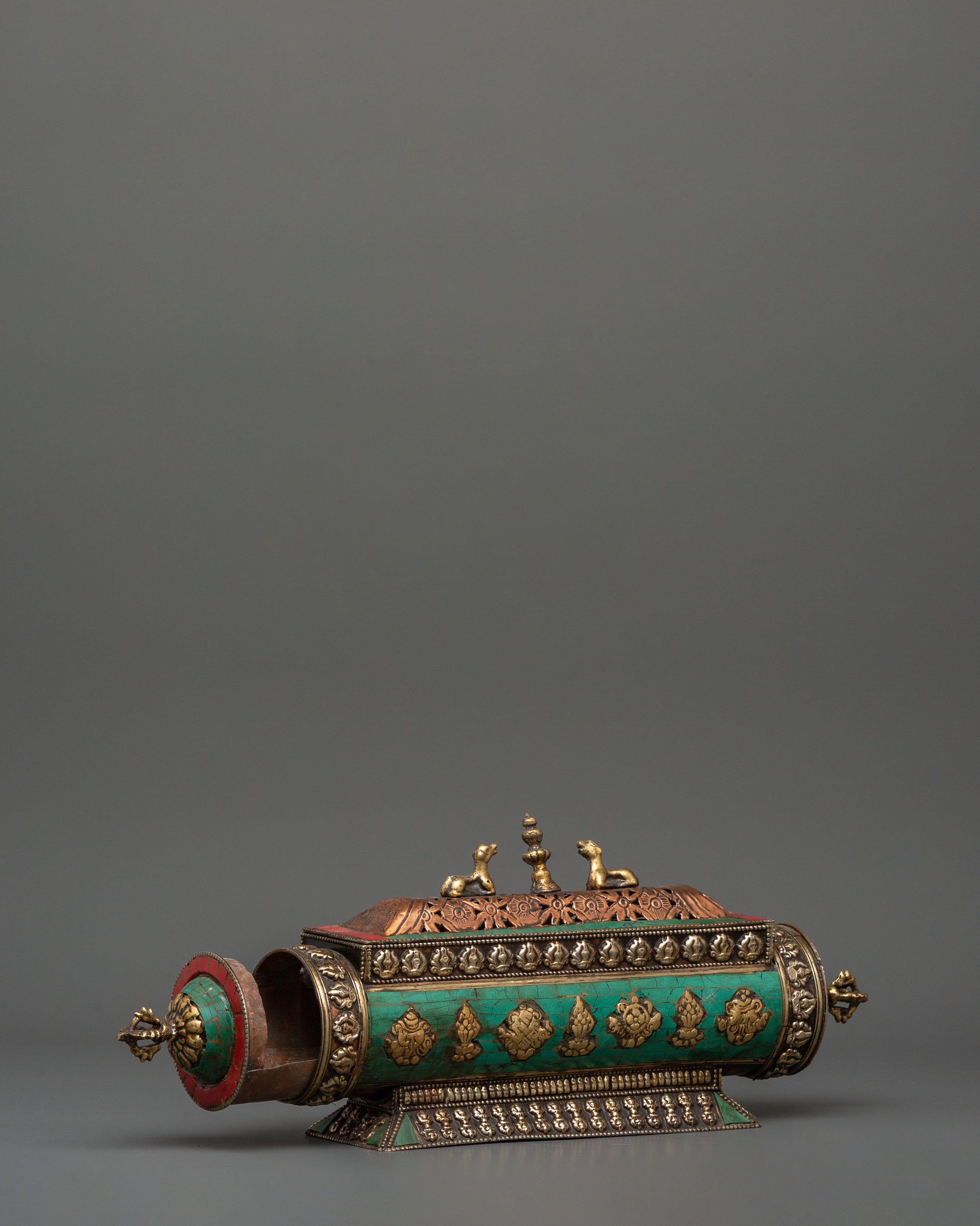 Incense Burner with Guardian Lion | Tibetan Buddhist Ritual Incense Stick Holder