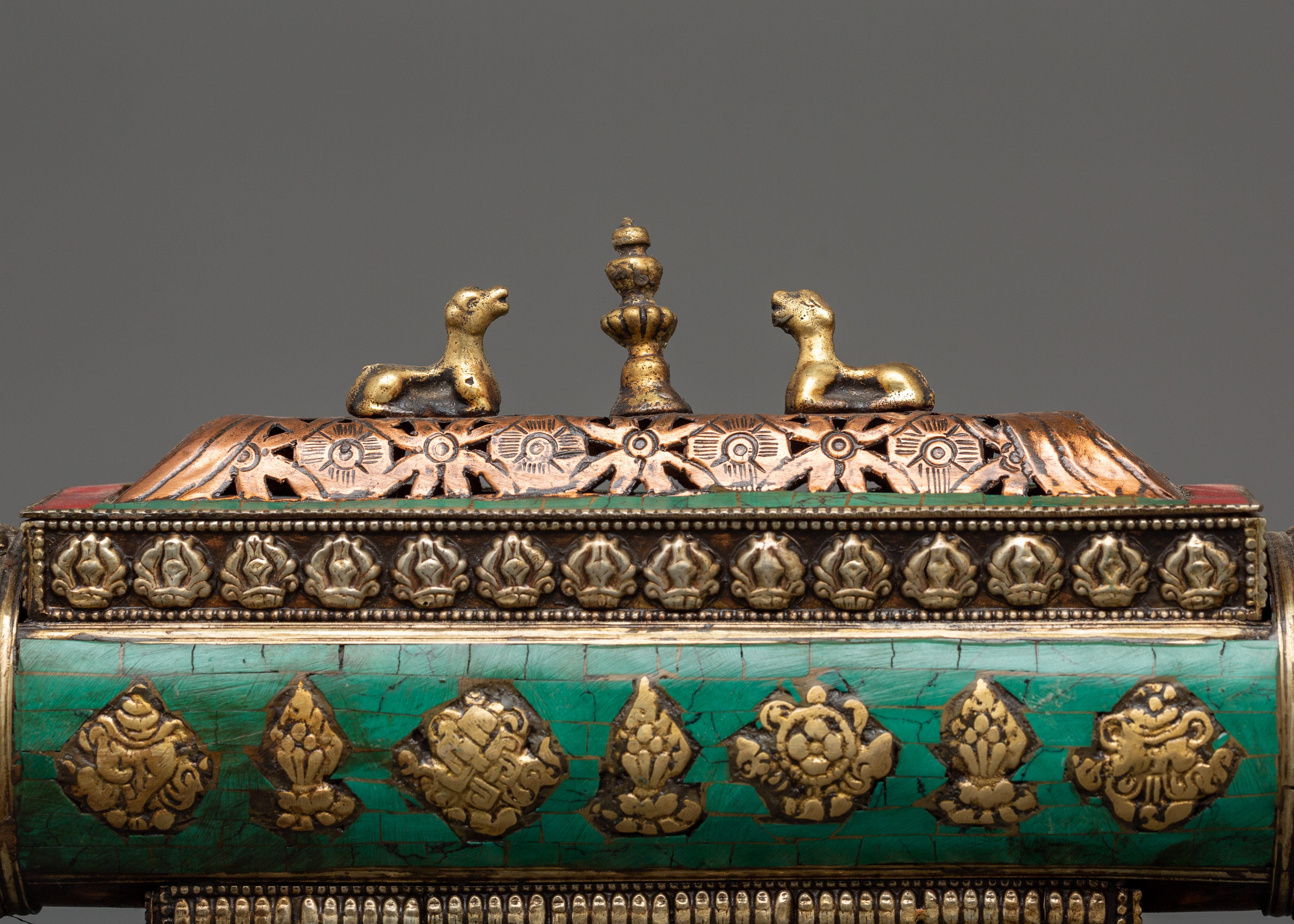 Incense Burner with Guardian Lion | Tibetan Buddhist Ritual Incense Stick Holder