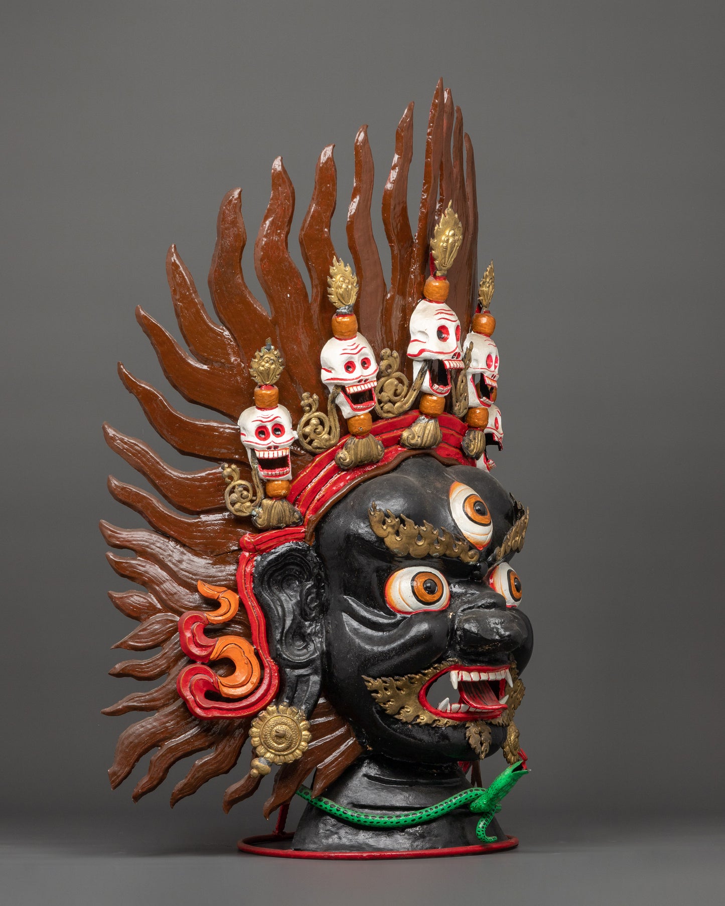 Bhairav Mask for Decor | Fierce Tibetan Guardian Deity