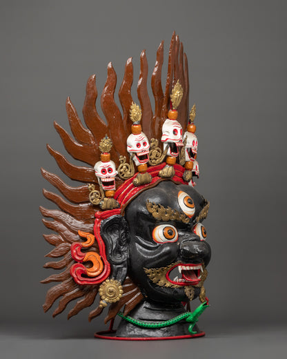 Bhairav Mask for Decor | Fierce Tibetan Guardian Deity