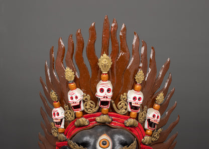 Bhairav Mask for Decor | Fierce Tibetan Guardian Deity