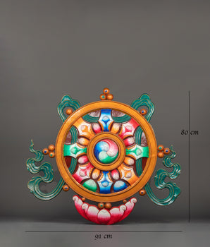 Handcrafted Dharma Wheel Auspicious Symbols | Buddhist Auspicious Wall Decor