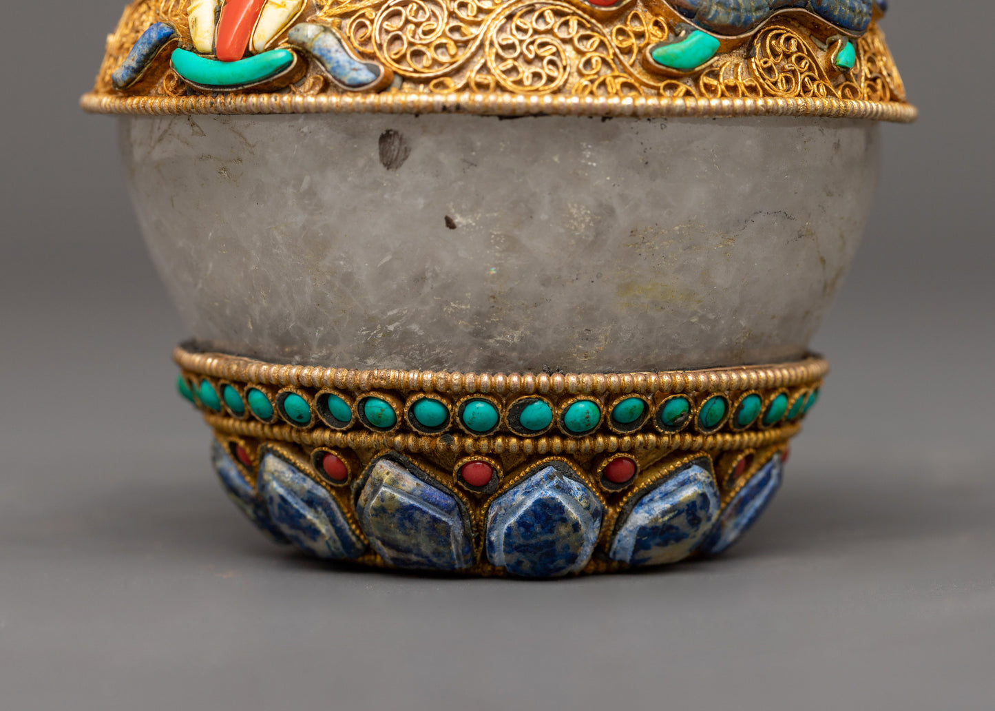 Altar Dhupur Rice Pot | Handcrafted Copper Pot with Crystal