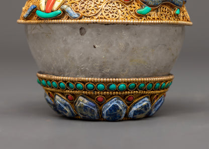 Altar Dhupur Rice Pot | Handcrafted Copper Pot with Crystal