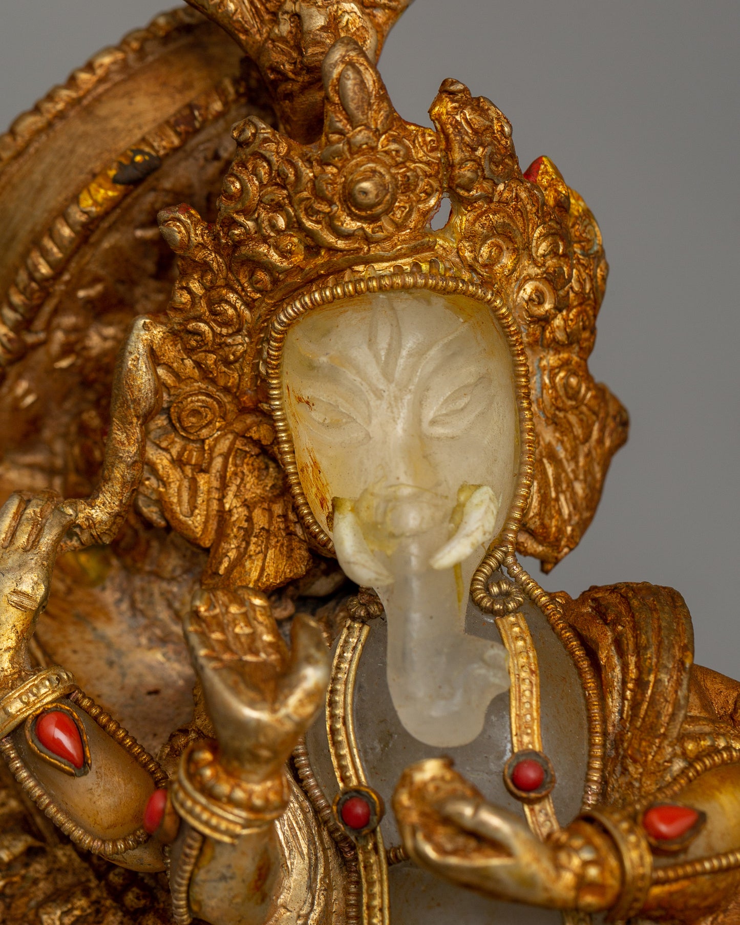 Gold Plated Ganesh Sculpture | Hindu Deity Craft