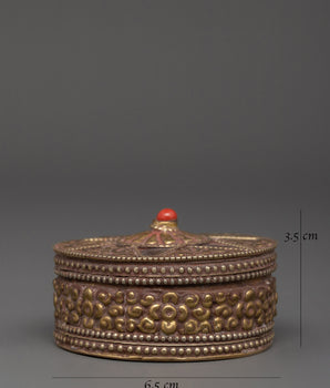 Floral Carved Treasure Box | Tibetan-Inspired Keepsake Storage