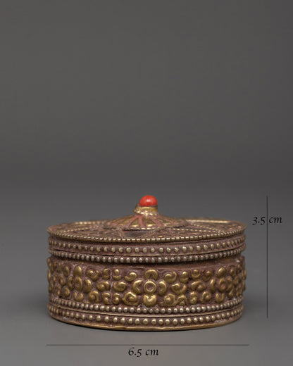 Floral Carved Treasure Box | Tibetan-Inspired Keepsake Storage