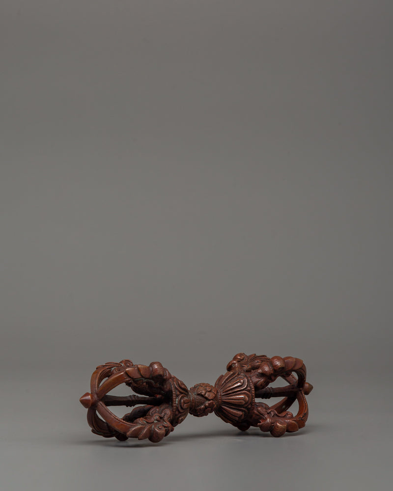 Handcrafted Oxidized Copper Vajra | Symbol of Enlightenment