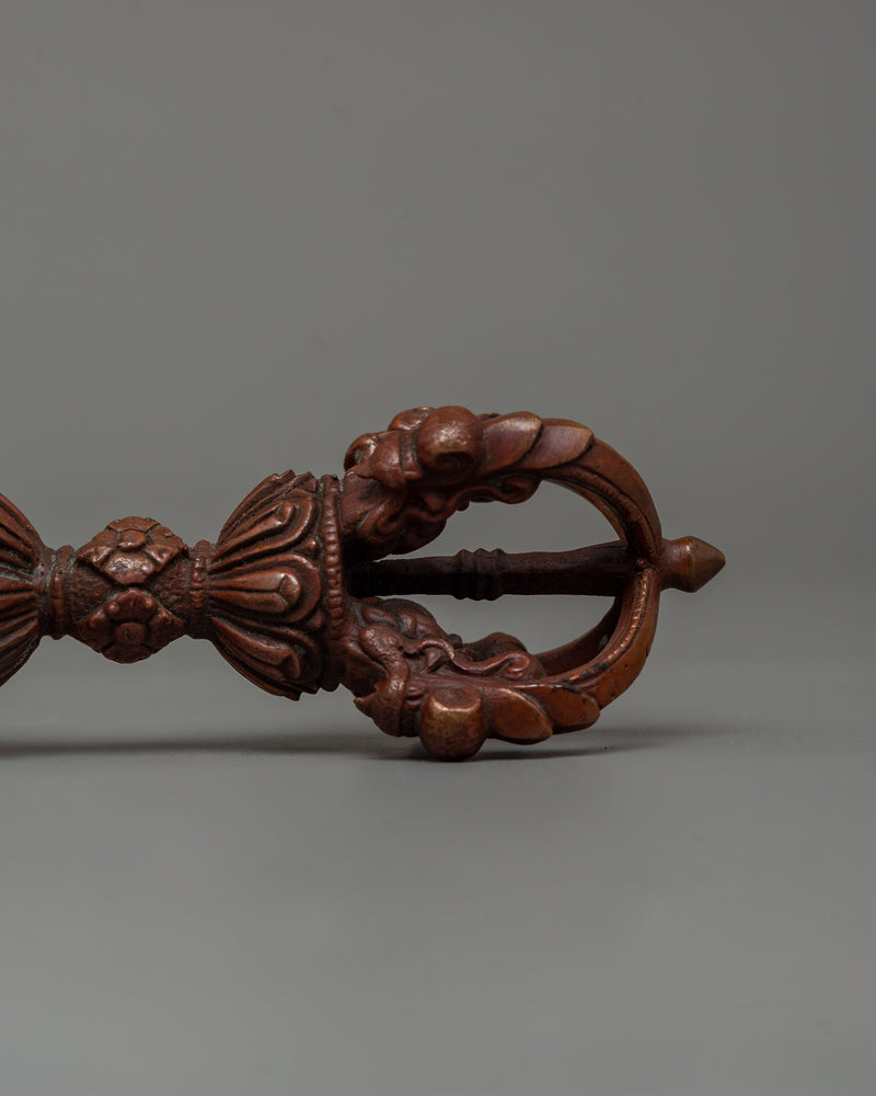 Handcrafted Oxidized Copper Vajra | Symbol of Enlightenment