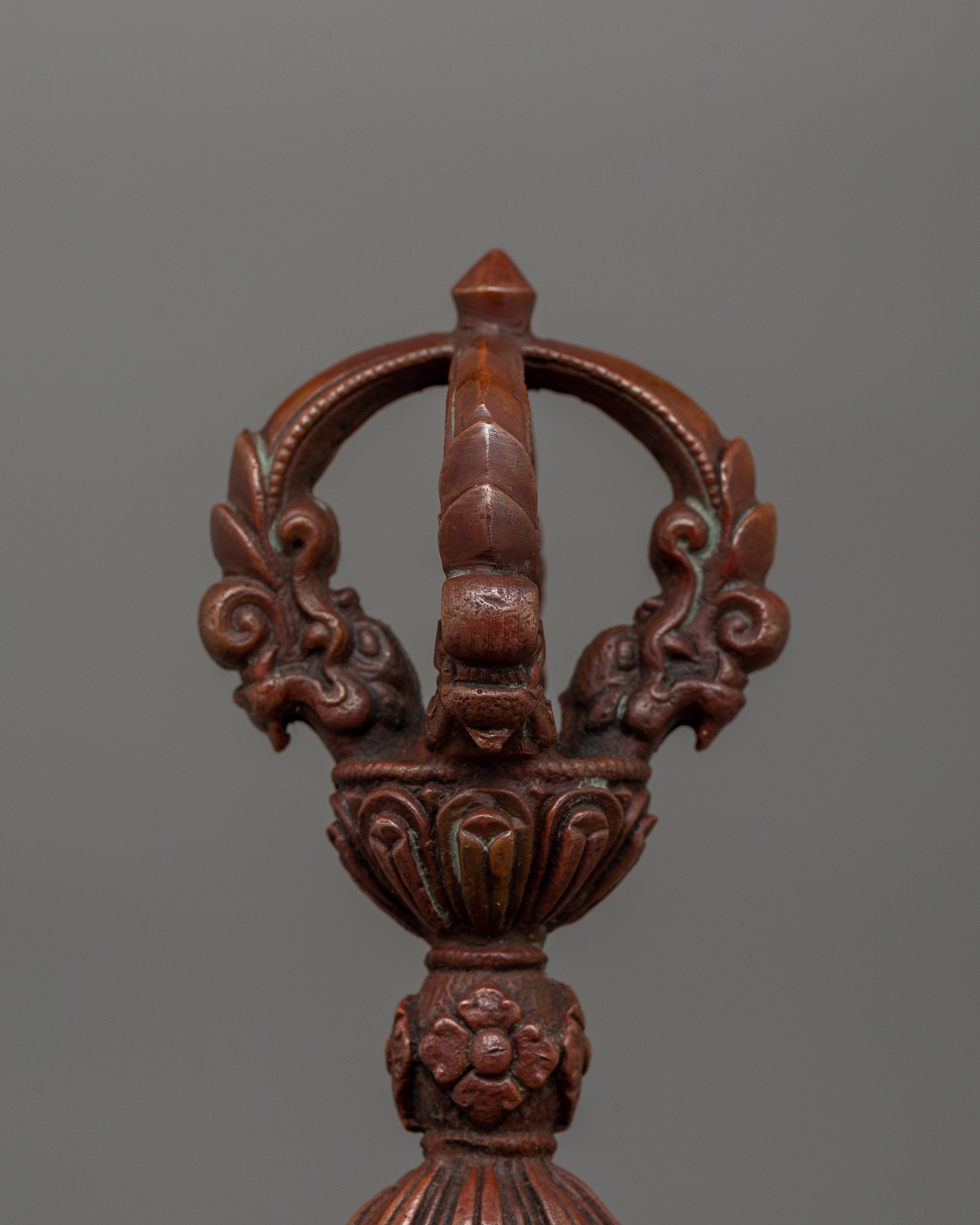 Handcrafted Oxidized Copper Vajra | Symbol of Enlightenment