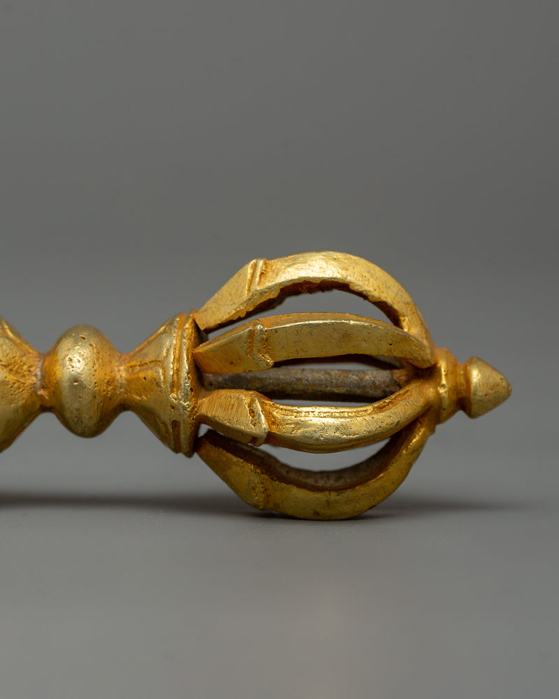 Handcrafted Gold-Plated Vajra | Tibetan Ritual Tool