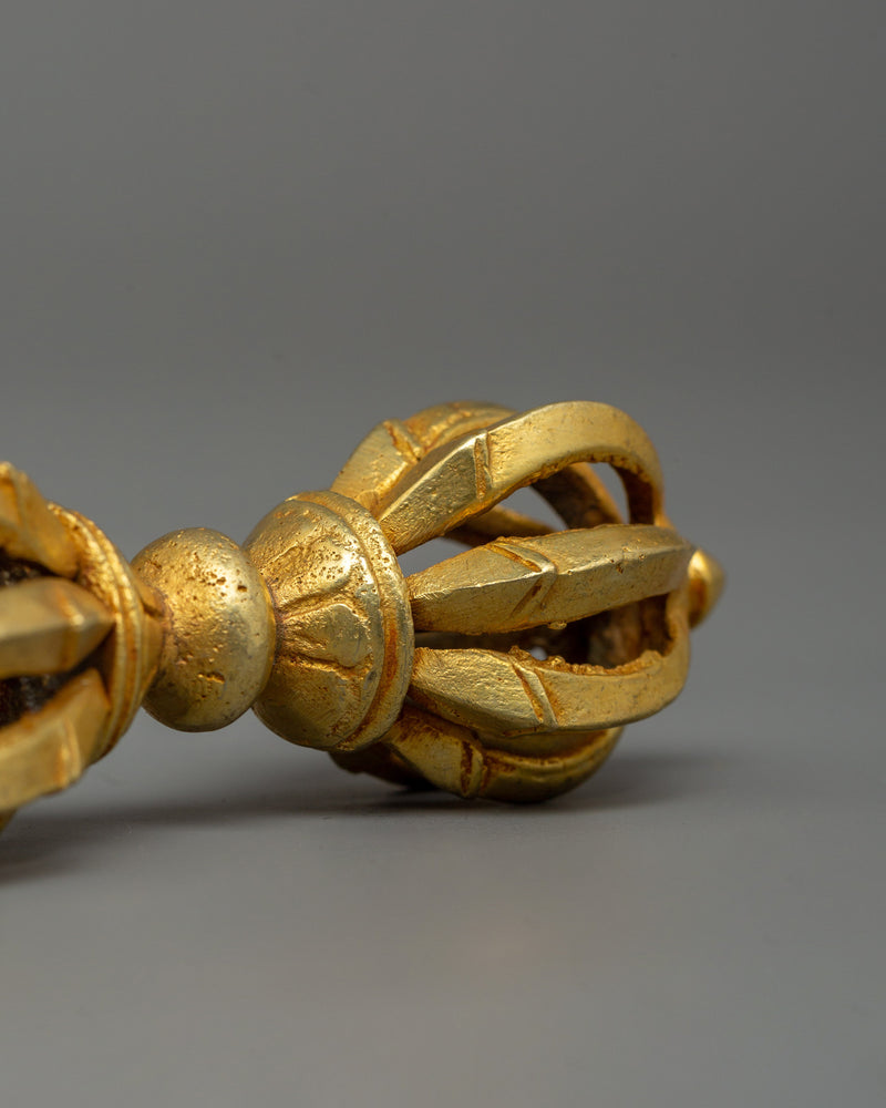 Handcrafted Gold-Plated Vajra | Tibetan Ritual Tool