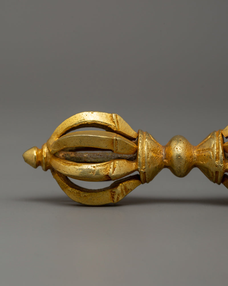 Handcrafted Gold-Plated Vajra | Tibetan Ritual Tool