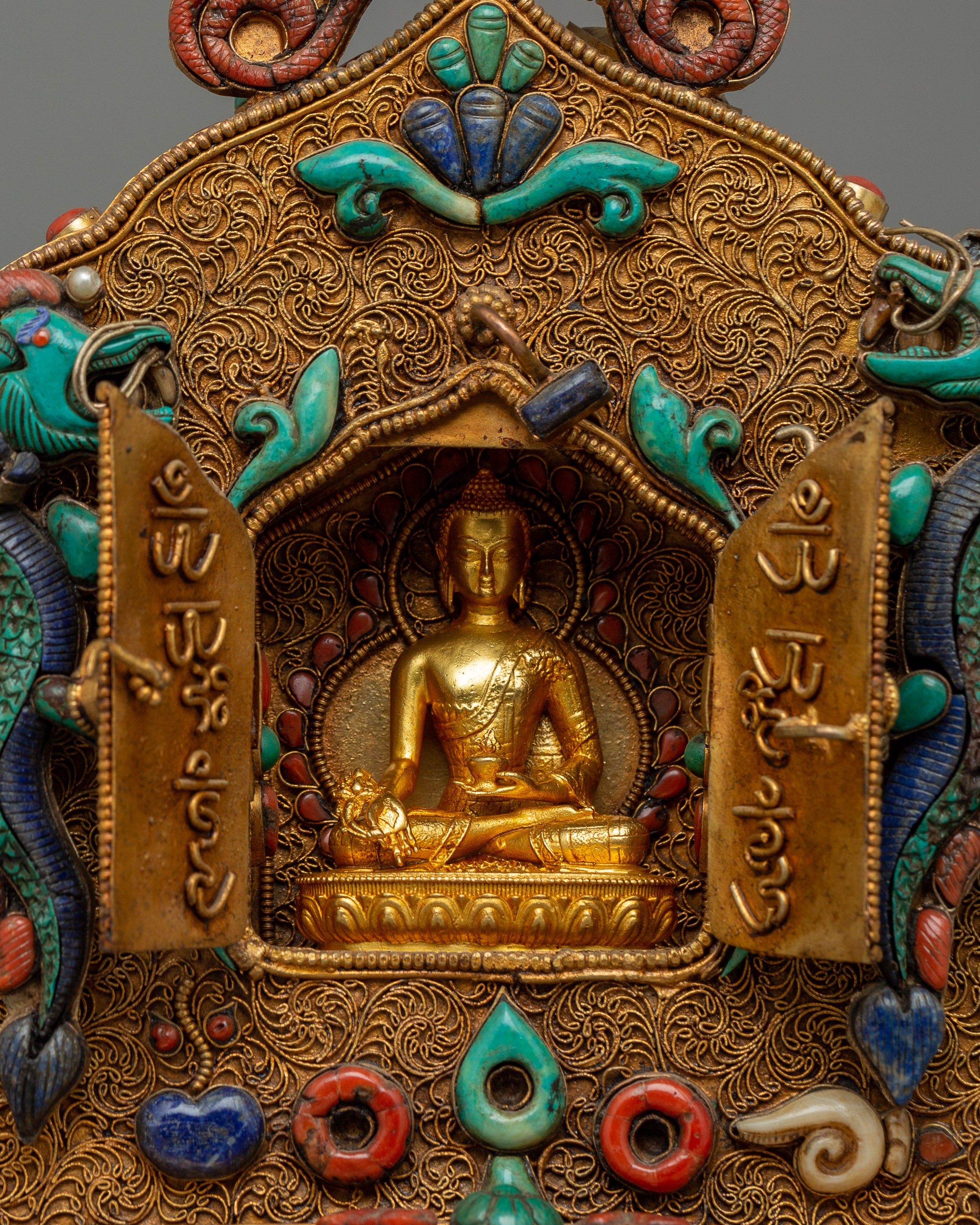Decorative Tibetan Gau Shrine Box | Spiritual Tibetan Art