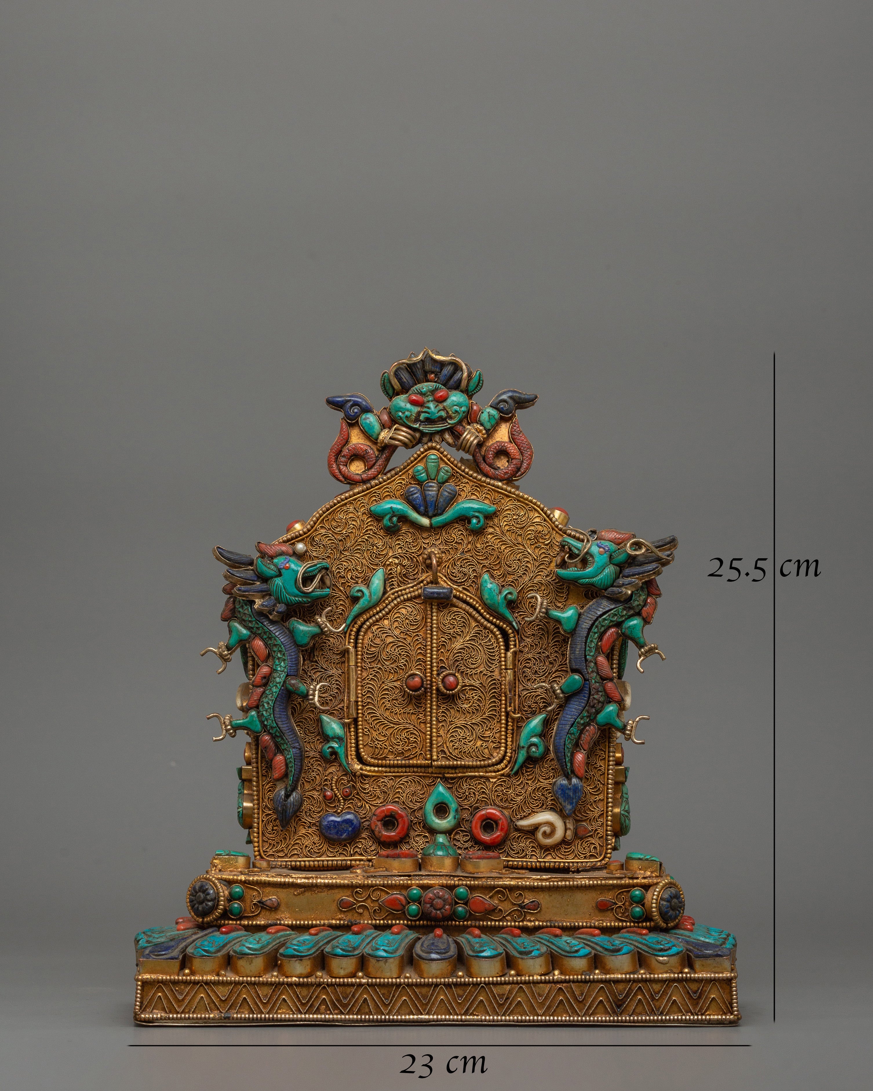 Decorative Tibetan Gau Shrine Box | Spiritual Tibetan Art