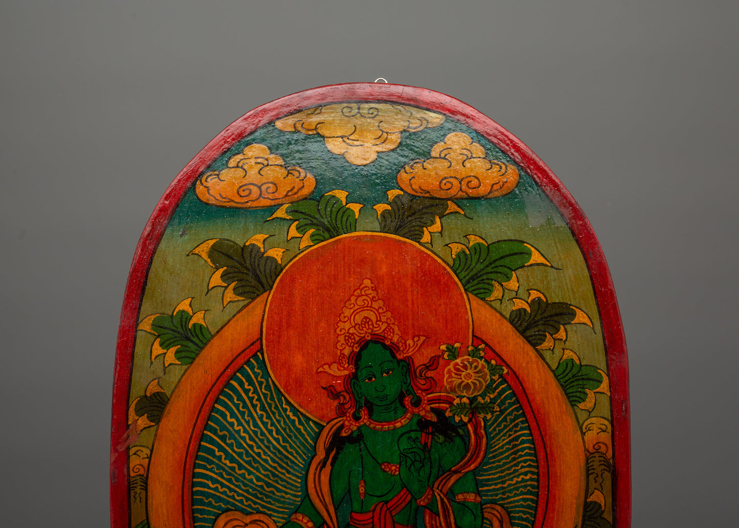 Green Tara Painted Wall Hanging | Tibetan Goddess of Compassion