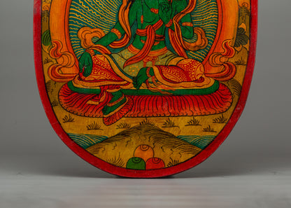 Green Tara Painted Wall Hanging | Tibetan Goddess of Compassion