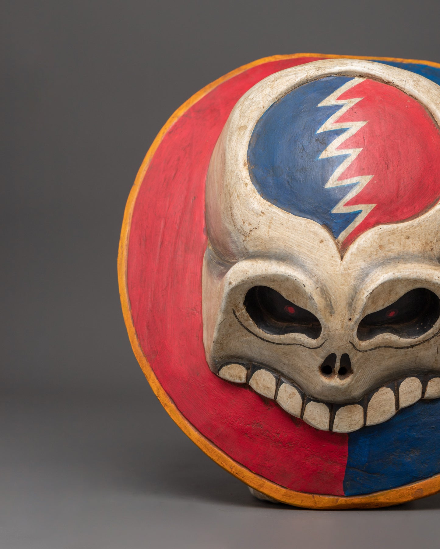 Grateful Dead Sign Wall Hanging Mask |  Handcrafted Wooden Skull Mask