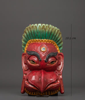 Garuda Mask Wall Hanging Decor | Handcrafted Wooden Garuda Face