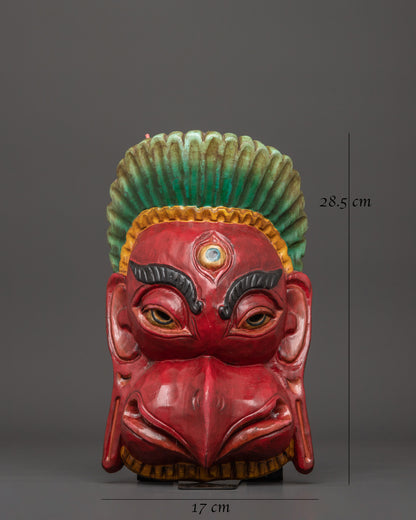 Garuda Mask Wall Hanging Decor | Handcrafted Wooden Garuda Face