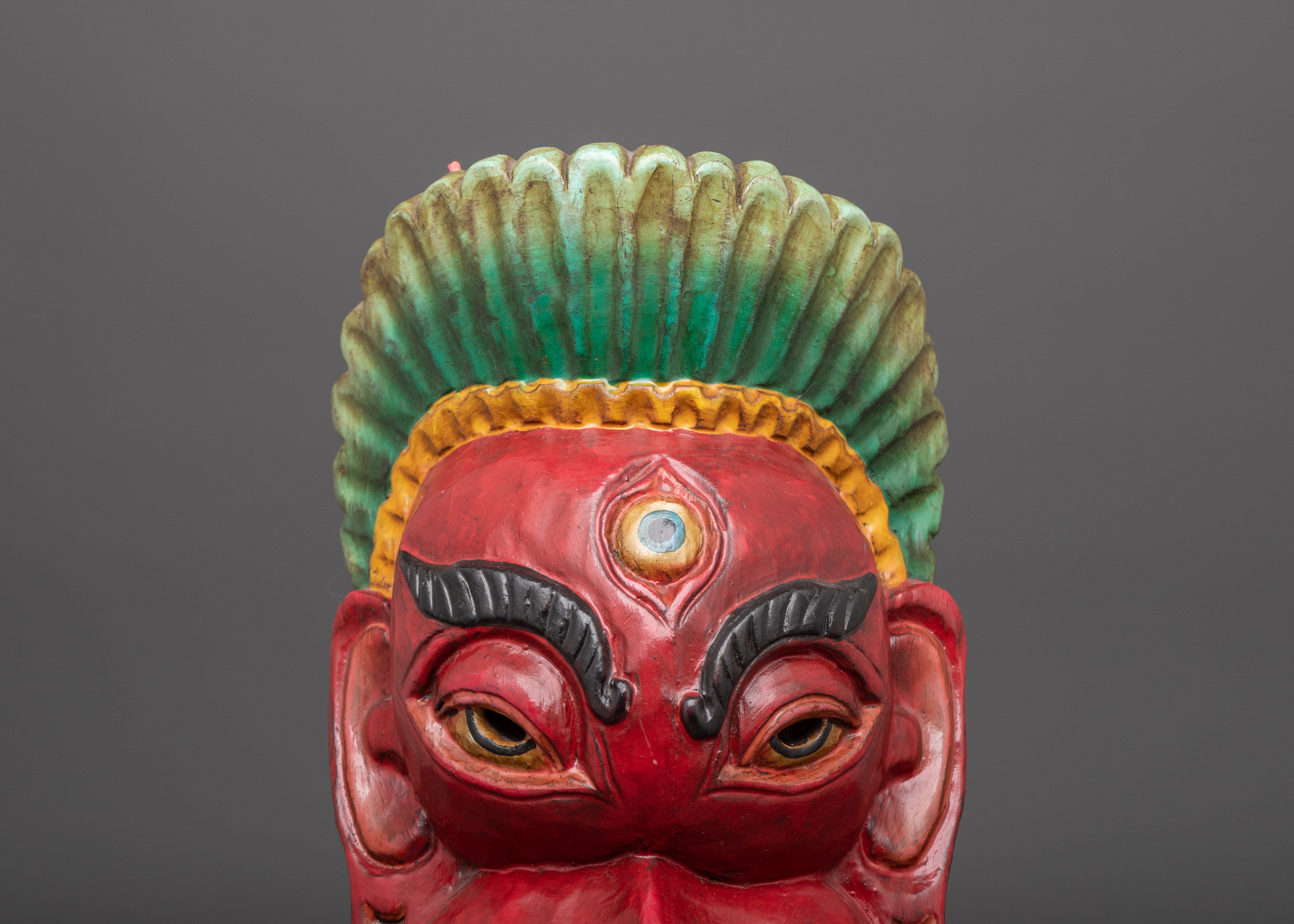 Garuda Mask Wall Hanging Decor | Handcrafted Wooden Garuda Face