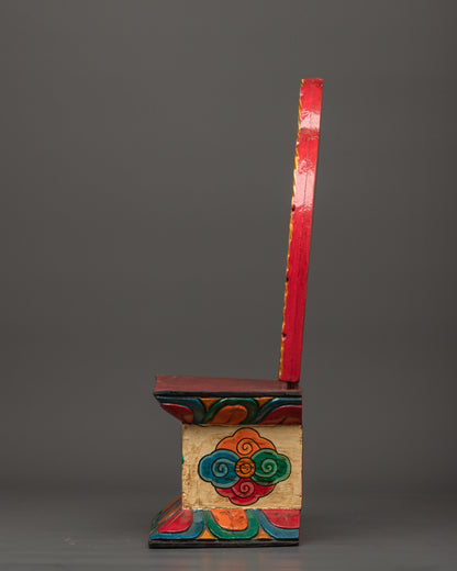 Tibetan Wooden Throne |  Sacred Stand for Buddha Statues & Rituals